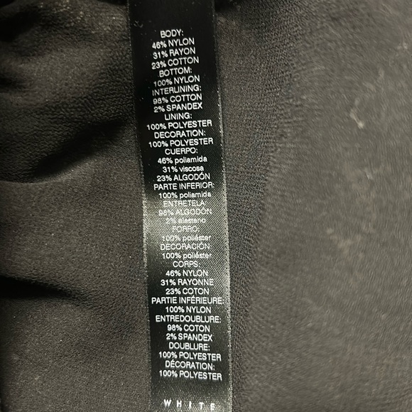 NWT White House Black Market Lace Bodice Blouse Crochet Sheer Peplum Black 8 - Picture 13 of 14